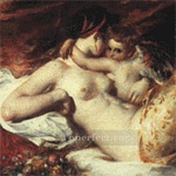 Desnudo Painting - Venus y Cupido cuerpo femenino William Etty